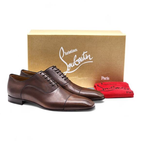 Christian Louboutin Greggo Leather Oxford Shoes in Brown EU 43.5 US 10.5 - $995 - Picture 1 of 9